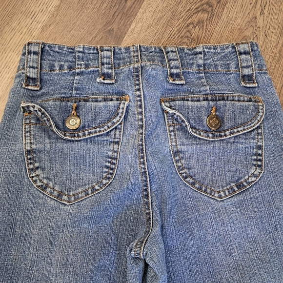 Arizona Jeans Co Girls Size 10 Blue Jeans Stretch Cargo Pockets - Picture 8 of 11